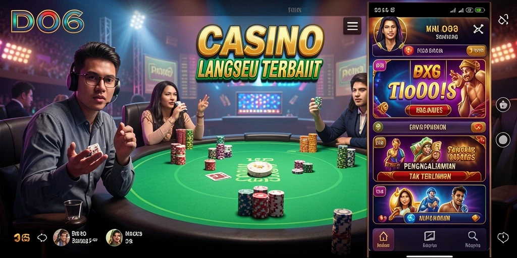 Tampilan gameplay Live Casino yang mendebarkan di D06 dengan dealer profesional.