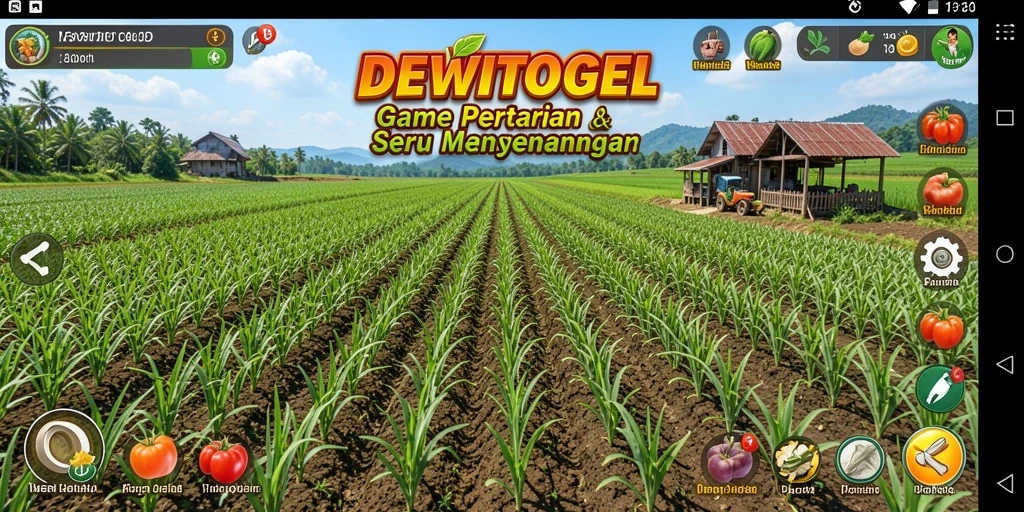 Gameplay seru DEWITOGEL dengan pertanian yang subur.