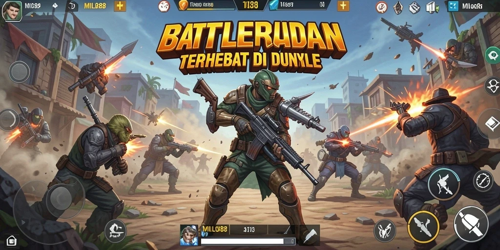 Tangkapan layar menunjukkan aksi mendebarkan di arena Battle Royale.